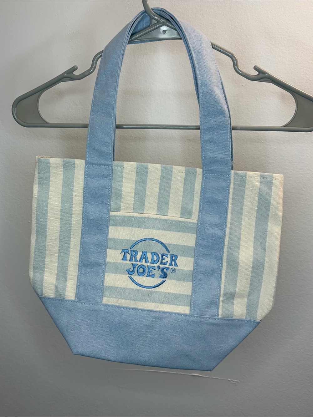 Trader Joe’s Striped Tote Bag New With Tags Cotton Blend Reusable Shopper